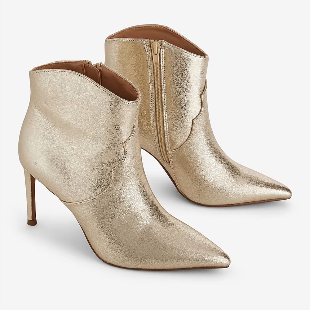 Elegant Express Gold Ankle Boots